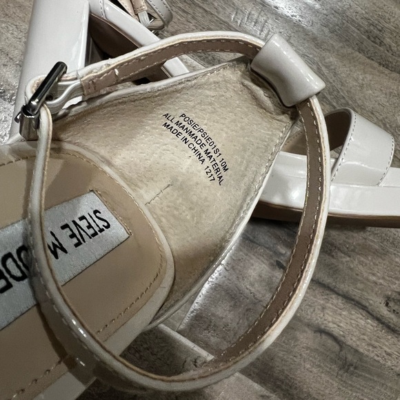 New Steve Madden Posie Bone Block Heel Ankle Strap Platform Sandals 10 - Picture 3 of 6